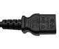Preview: DINIC Kaltgeräte-Verlängerung C13 Stecker auf C14 Buchse, VDE, 0,75mm² schwarz, 1.80m